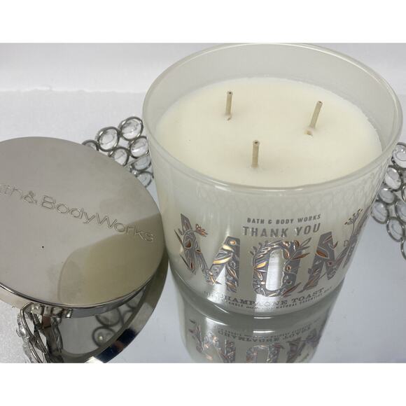 NEW Bath & Body Works Candle Champagne Toast 3-Wick - 14.5 oz thank You MOM - Picture 2 of 3